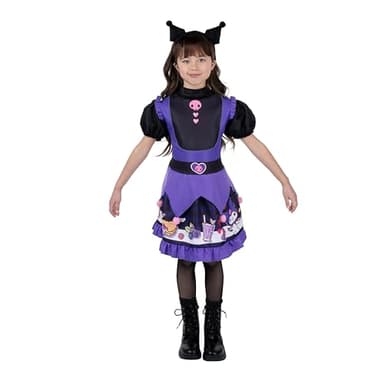 Jazwares Costume Play Hello Kitty and Friends Kuromi Official Youth Halloween Dress - Premium Quality Printed Dress with Headband (S) - Image 5