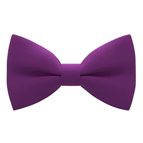 Bow Tie House Babies Classic Pre-Tied Bow Tie Formal Solid Tuxedo (Small, Sangria) - Image 1