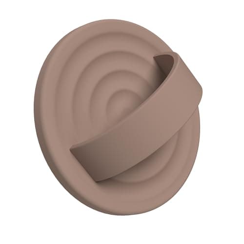 HSAOHD Upgraded Magnetic Phone Grip, Compatible with MagSafe, Silicone Comfy Removable Loop Grip, Phone Grip Finger Ring Holder for Back of Phone for iPhone Pro Max/Plus/16/15/14/13/12, Light Brown - Image 1