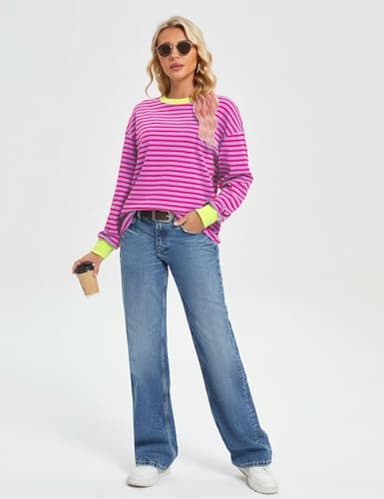 GKBK Striped Shirt Women Casual Long Sleeve Tops Lightweight Crewneck Tunic Tops Fashionable Fall Winter - Image 5