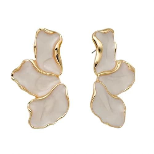 Irregular Petal Earrings For Women Stainless Steel Unique Statement Flower Dangle Earrings Trendy Jewelry Gift - Image 1