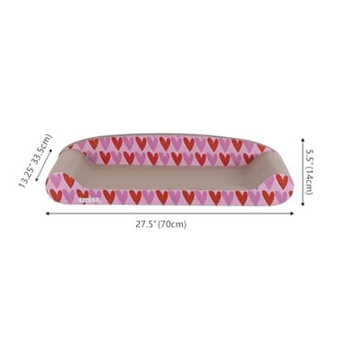 THE LICKER STORE CSR1004A Montego 27.5" Coastal Patterned Cardboard Lounge Bed Cat Scratcher with Catnip, Pink/Red - Image 5