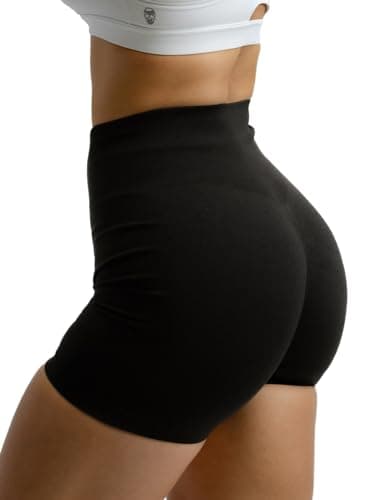 Gymreapers Seamless Shorts Infinity High Waist Biker Workout Scrunch Shorts for Women Athletic Gym Running Pilates Yoga Sport Short (Black Marl) - Image 2