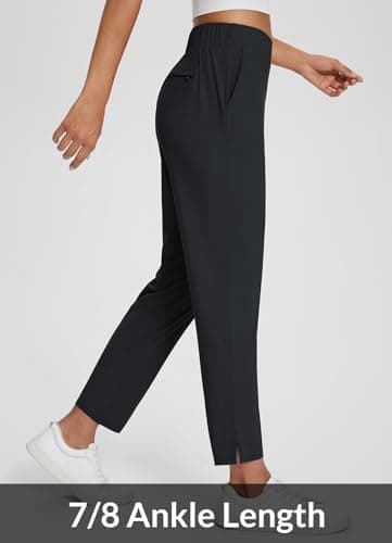 baleaf Womens Travel Pants Lightweight Stretch with Zipper Pockets Petite Ankle Dressy Golf Work Business Casual Slacks - Image 4