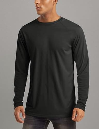 MAGCOMSEN Men's Long Sleeve UV Sun Protection Shirts UPF 50 Black - Image 8