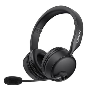 LEVN Bluetooth Headset with Microphone, Wireless Headset with Mic & Mute Button, 60 Hrs Working Time, Noise Cancelling Bluetooth Headphomes 5.3 Multipoint Connect to Cell Phone/Mobile/Laptop/Tablet/PC - Image 1