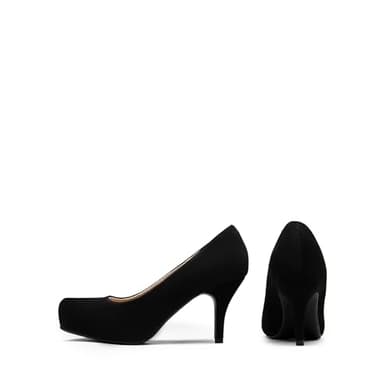 DREAM PAIRS Tiffany Women's New Classic Elegant Versatile Low Stiletto Heel Dress Platform Pumps Shoes,Size 8,Black/Nubuck,TIFFANNY - Image 5