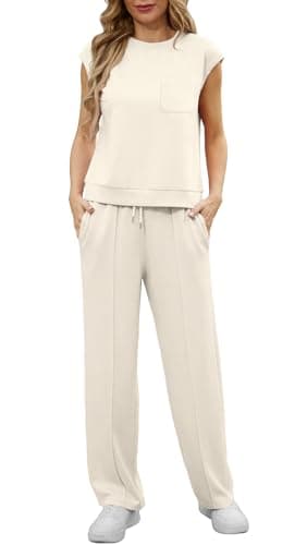 GRECERELLE Lounge Sets For Women Loungewear Set Sweatsuits 2 Piece Outfit Jogging Suits For Women Apricot-XL - Image 3