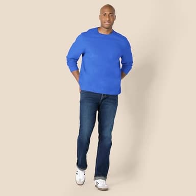 Amazon Essentials Men's Regular-Fit Crewneck T-Shirts, Long-Sleeve, Bright Blue, Size XX-Large, With Pocket - Image 7