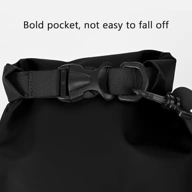 Queday Waterproof Dry Bag with Front Zippered Pocket for Women Men, 10L Roll Top Lightweight Dry Storage Bag Backpack for Travel, Kayaking, Boating, Rafting, Camping, Hiking & Beach Black - Image 2