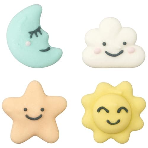 Baby Dreams Edible Decorations, Ready to Use Cupcake Toppers, Royal Icing Sugar Cake Toppers For Cakes, Cupcakes, Cookies, Donuts, 100 Shaped Decorations - Image 1