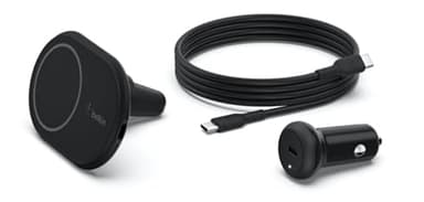 Belkin MagSafe-Compatible Magnetic Wireless Car Charger 10W - Wireless Charger, Magnetic Car Vent Phone Mount for iPhone 17, iPhone 16, 15, & 14 Series, Pixel 10 (Power Supply Included) - Black - Image 5
