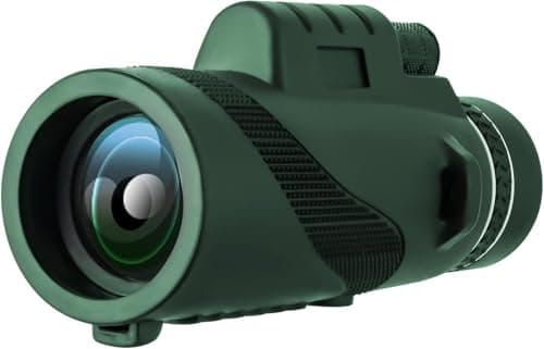 PhysioPhyx 80x100 Monocular-Telescope for Adults & Kids, Green, High Powered, Smartphone Adapter, Hunting, Wildlife, Bird Watching, Travel, Camping, Hiking