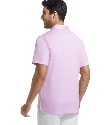 Alex Vando Mens Golf Shirt Moisture Wicking Classic Print Golf Shirts for Men,Pink Dots,L - Image 4