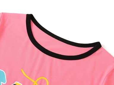 Topgal Gamer Pajamas for Little & Teen Girls Pink & Black Sleepwear Short Sleeve Shorts 2PC Cute Cartoon PJ Set Size 12 - Image 2