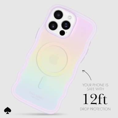 kate spade new york iPhone 16 Pro Max Case - Compatible with MagSafe - Designer Phone Case - Wavy Opal Iridescent - Image 3