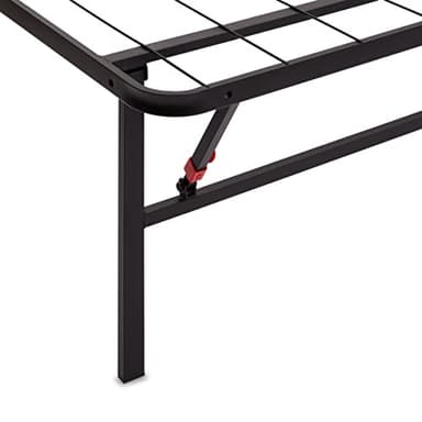 Amazon Basics Bed Frame with Storage, Foldable Metal Platform, Sturdy Steel, No Box Spring Needed, 14-inch High, Tool-Free Setup, Queen Size, Black - Image 4