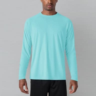MAGCOMSEN Sun Shirts for Men Long Sleeve Shirt for Men UPF50 Quick Dry Athletic Shirt Swim Shirt Aqua Blue,3XL - Image 7
