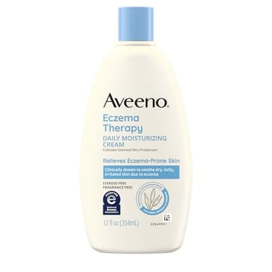 Aveeno Eczema Therapy Daily Moisturizing Cream for Eczema-Prone Skin with Colloidal Oatmeal & Ceramide, Fragrance-Free, Steroid-Free, Soothes Dry, Itchy Irritated, Sensitive Skin 12 fl oz - Image 1