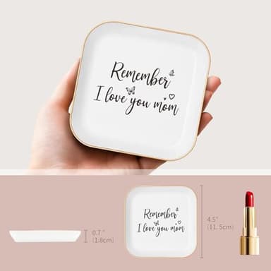 Funnywish Birthday Gifts for Mom – Jewelry Tray with Heartfelt Message, Thoughtful Mother's Day Gifts for Mom, Moms Birthday Gift Ideas,Trinket Jewelry Dish for Rings and Jewelry，Mother In Law Gifts - Image 4