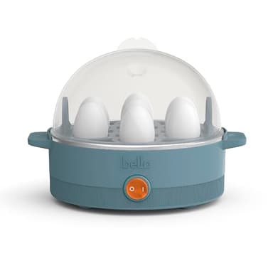 bella Electric Egg Cooker, 7 Eggs Capacity Tray, Single Stack, for Poached, Scrambled, Hard, Medium & Soft Boiled Eggs, Omelets and Steamed Dumplings, Auto Shutoff, 360 Watt, Surf - Image 1