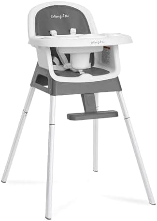Dream On Me Curio Sit N Seek 3 in 1 Convertible Baby High Chair in Solid Grey, Removable and Adjustable Tray, Portable High Chair, Adjustable Legs, Detachable Footrest & 5 Point Safety Harness - Image 3