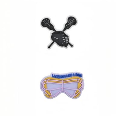 Generic Lacrosse Charms for Shoes & Crocs, 6-Pack, Multicolor, Rectangular, Press-On, No Metal, No Gemstone, Unisex, Lacrosse Theme - Image 4