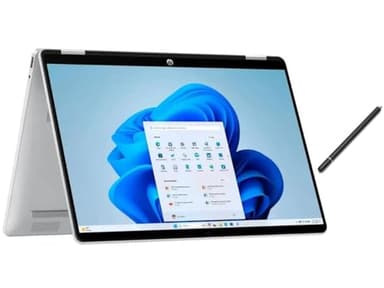 HP OmniBook 5 Flip 2-in-1 14" Full HD+ Touch-Screen Laptop | Intel Core 5 120U|Intel Graphics| Copilot | Webcam| Silver | 8GB RAM DDR5 | 512GB SSD |Windows 11 Home |Bundle with Stylus Pen - Image 1