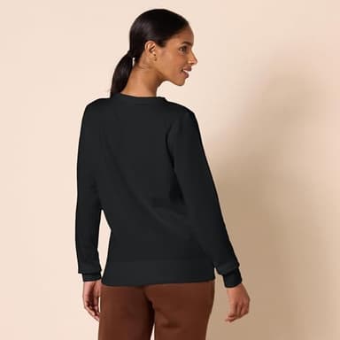 Amazon Essentials Women's Fleece Crewneck Pullover Sweatshirt (Available in Plus Size), Black Heather, Medium - Image 3