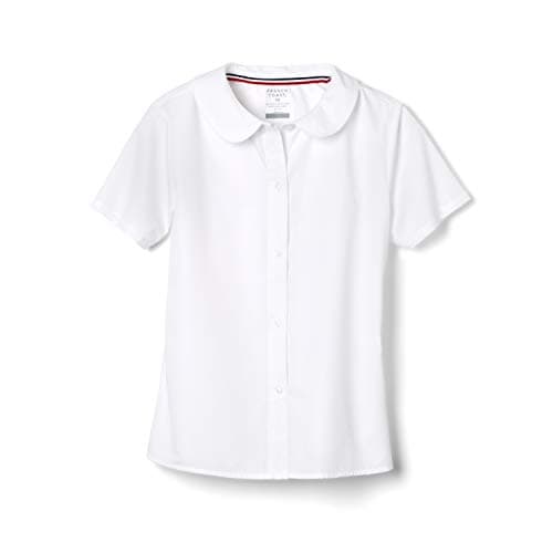 French Toast womens Short Sleeve Peter Pan Collar (Standard & Plus) Blouse, White, 12 US - Image 1