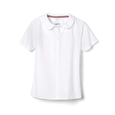 French Toast womens Short Sleeve Peter Pan Collar (Standard & Plus) Blouse, White, 12 US - Image 1