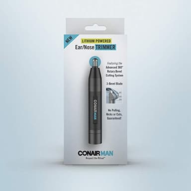 ConairMan Nose Hair Trimmer for Men, For Nose, Ear, and Eyebrows, Patent 360 Bevel Blade for No Pull, No Snag Trimming Experience, Cordless Lithium-Powered Trimmer with Drawstring Bag - Image 5