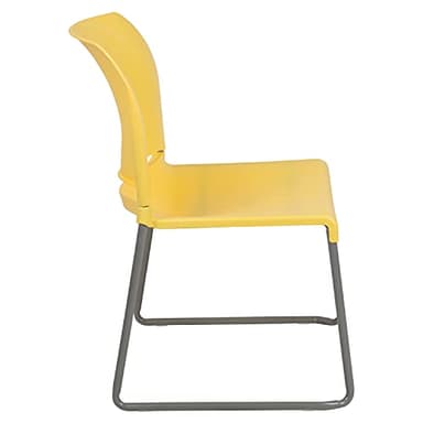 Flash Furniture HERCULES Series 5 Pack 880 lb. Capacity Yellow Full Back Contoured Stack Chair with Gray Powder Coated Sled Base - Image 9