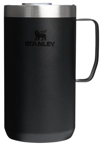 Stanley Stay-Hot Camp Mug 24 oz | Press Fit Drink Through Lid | Cup for Coffee, Tea and Drinks | Insulated Stainless Steel Coffee Mug | BPA-Free | Black 2.0 - Image 1