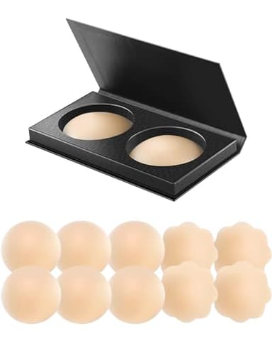 VOCH GALA 5Pairs Nipple Covers for Women Reusable, Adhesive Silicone Nipple Pasties, Sticky Bra Pasties Petals - Image 1