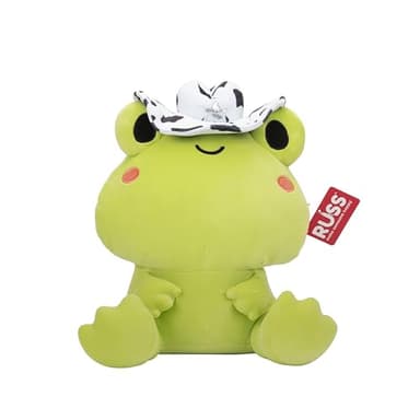 RUSS 14-inch Ribbit Rodeo Plush - Ultrasoft Frog Wearing a Cow Print Cowboy Hat - Official Jazwares Plush - Ages 3+ - Image 1