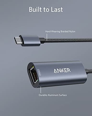 Anker USB C to Ethernet Adapter,USB Type-C to 2.5 Gbps Ethernet LAN Network Adapter,Aluminum Portable,for MacBook Pro, MacBook Air 2018 and Later, iPad Pro 2018 and Later, XPS - Image 7