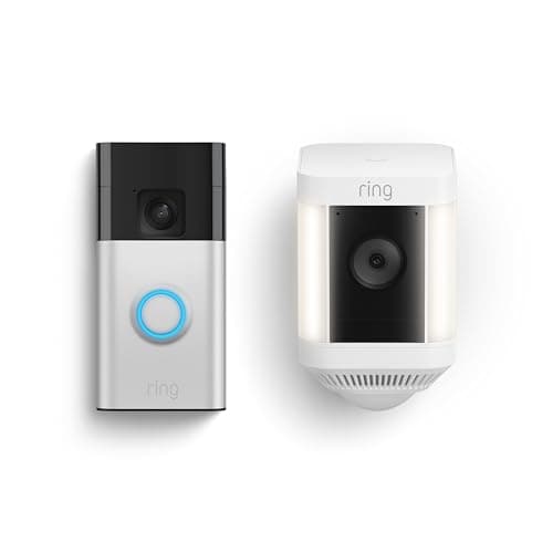 Ring Battery Doorbell with Ring Spotlight Cam Plus Battery (White) - Image 1