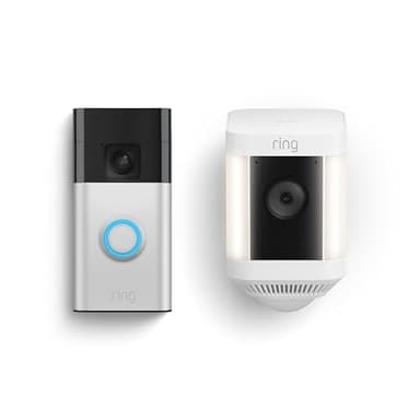 Ring Battery Doorbell with Ring Spotlight Cam Plus Battery (White) - Image 1