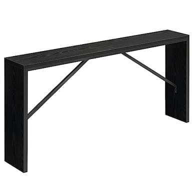 MAHANCRIS Console Table, 62.2" Long Sofa Table Behind Couch, Narrow Entryway Table, Farmhouse Dining Table with Angled Metal Frame, Industrial Console Table for Entryway, Black CTHB15801 - Image 1