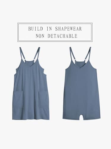 TARSE Athletic Dress for Women Casual Sleeveless Spaghetti Strap Sundress Workout Short Tennis Dress with Pockets(LightGrayBlue,XL) - Image 4