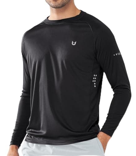 NORTHYARD Men's Sun Protection UPF 50+ Shirts Long Sleeve Running Workout Athletic Gym Shirt UV Swim Fish Rash Guard Hiking Black XL - Image 1