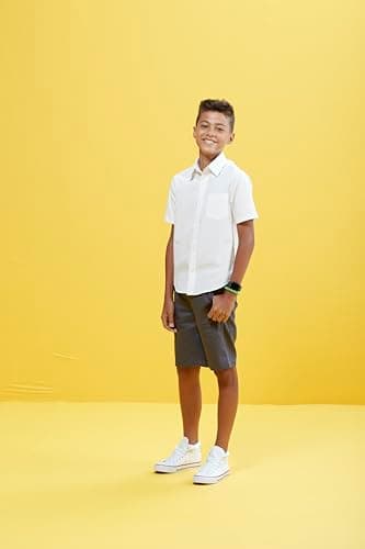 French Toast Boys' Short Sleeve Classic Poplin Dress Shirt (Standard & Husky), White, 20 - Image 6