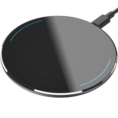 TOZO Wireless Charger 15W Max Fast Wireless Charging Pad Compatible with iPhone 16/16 Plus/16 Pro Max /15/14/13/SE/12 Series, Samsung Galaxy S24/S23/S22 Series (No AC Adapter), Glossy Black - Image 1