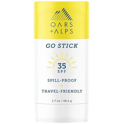 Oars + Alps Clear Face Sunscreen Stick, SPF 35 Travel Sunscreen Roll On for Face & Body, SPF Stick with Vitamin E & Antioxidants, Water & Sweat Resistant, All Skin Types, Moisturizing, 1.7oz, 1pk - Image 1