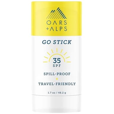 Oars + Alps Clear Face Sunscreen Stick, SPF 35 Travel Sunscreen Roll On for Face & Body, SPF Stick with Vitamin E & Antioxidants, Water & Sweat Resistant, All Skin Types, Moisturizing, 1.7oz, 1pk - Image 1