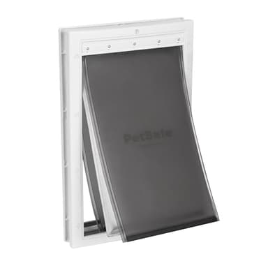 PetSafe Extreme Weather Aluminum Pet Door - Energy-Saving Thermal Barrier Pet Flap with Slide-in Door Locking & Secure Flap Cover - Plastic Frame - for Dogs Up to 220 lb - Large - Image 1
