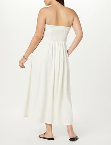 The Drop Women's Carlota Strapless Linen Maxi Dress, Ivory, XS - Image 6