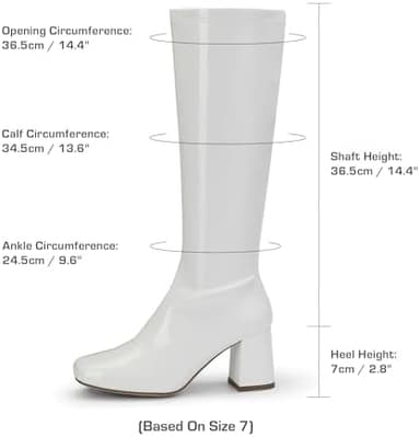 DREAM PAIRS Women's Gogo Boots Square Toe Chunky Wide Calf Knee High Boots For Women - Image 4