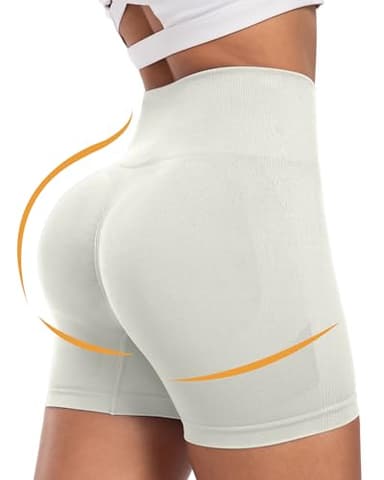 CHRLEISURE Women's 4 Packs Workout Gym Shorts, High Waisted Butt Lifting Scrunch Butt Seamless Booty Shorts(Black,Black,DGray,LGray,XL) - Image 2